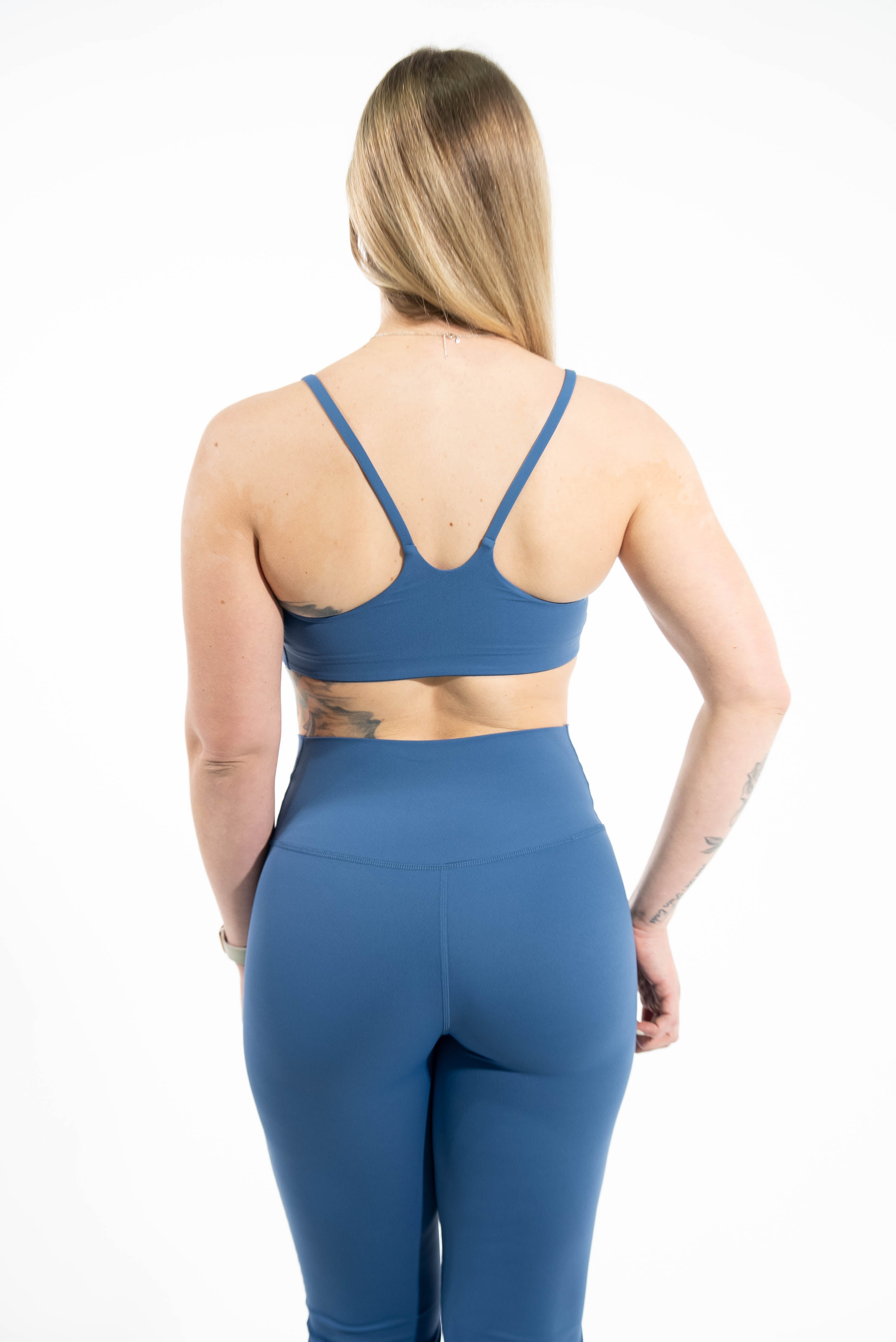 Ladies Flared Leggings - Dark Blue