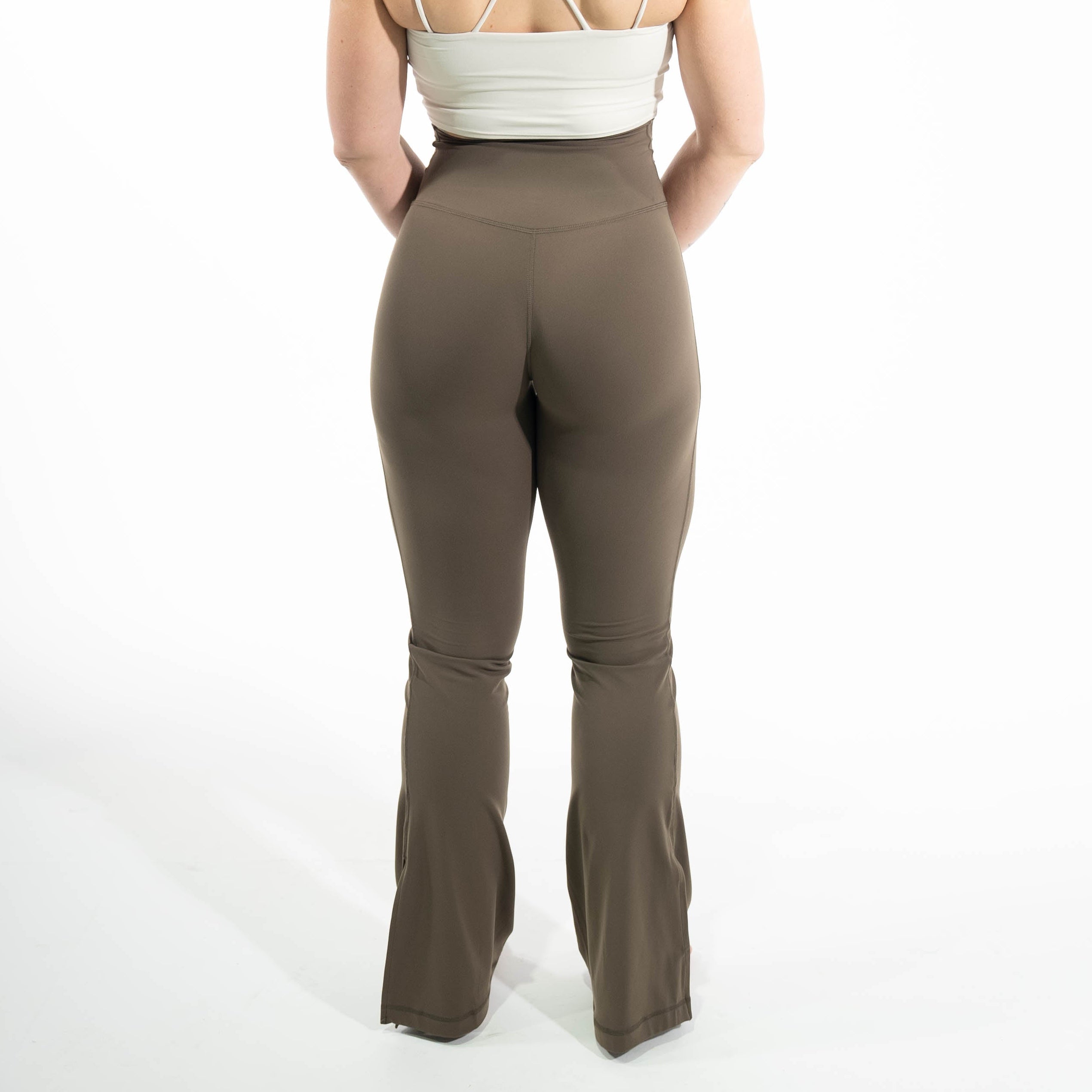 Ladies Flared Leggings - Brown